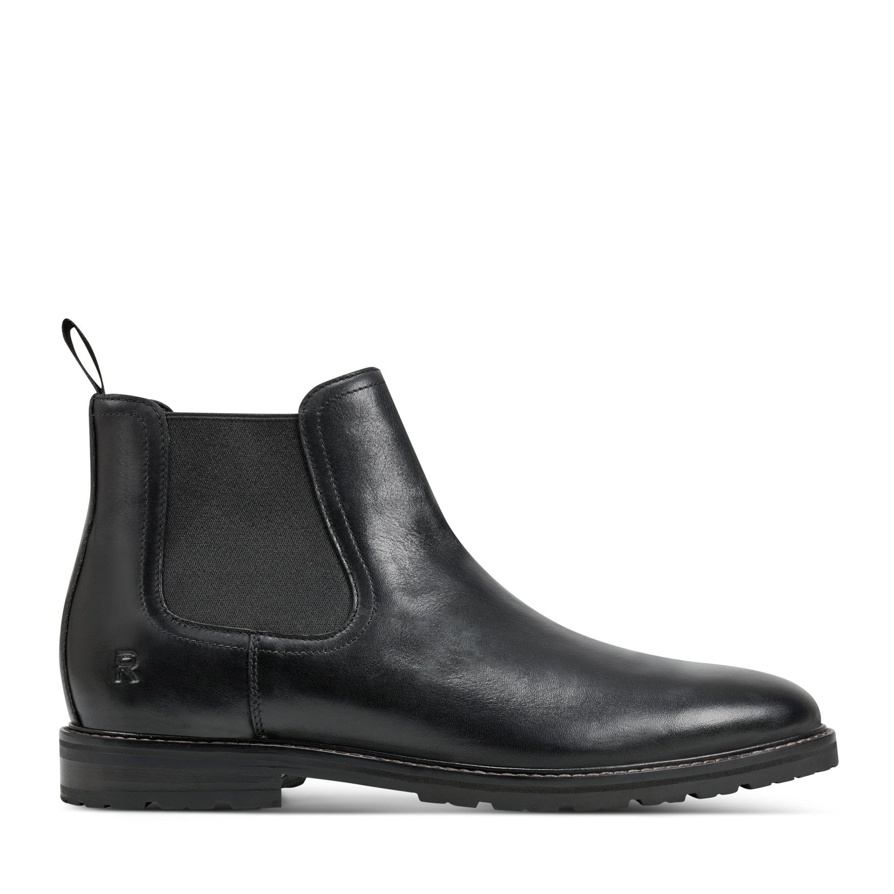 Rockport Men / Cassius Slip-on Almond Toe Boots - Black Leather