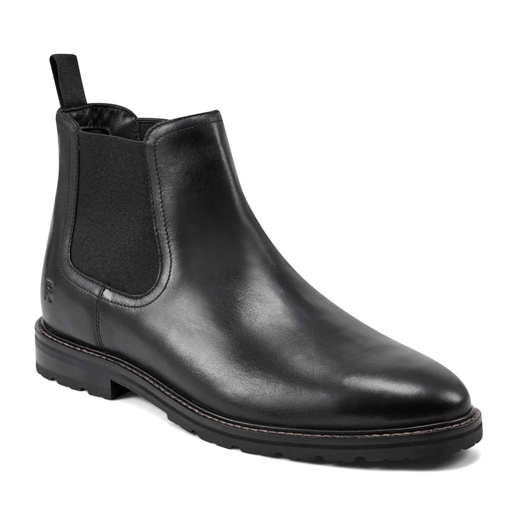 Rockport Men / Cassius Slip-on Almond Toe Boots - Black Leather