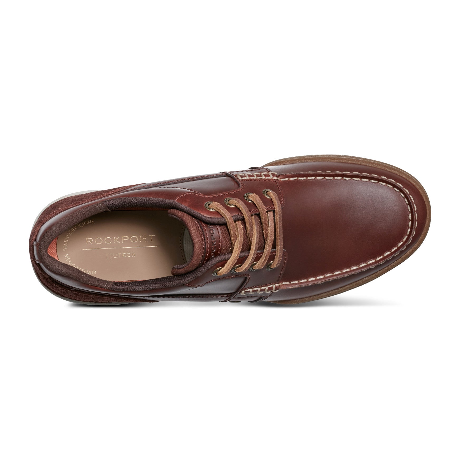 Rockport Men / Wentworth Round Toe Casual Flat Boat Shoe - Dark Natural