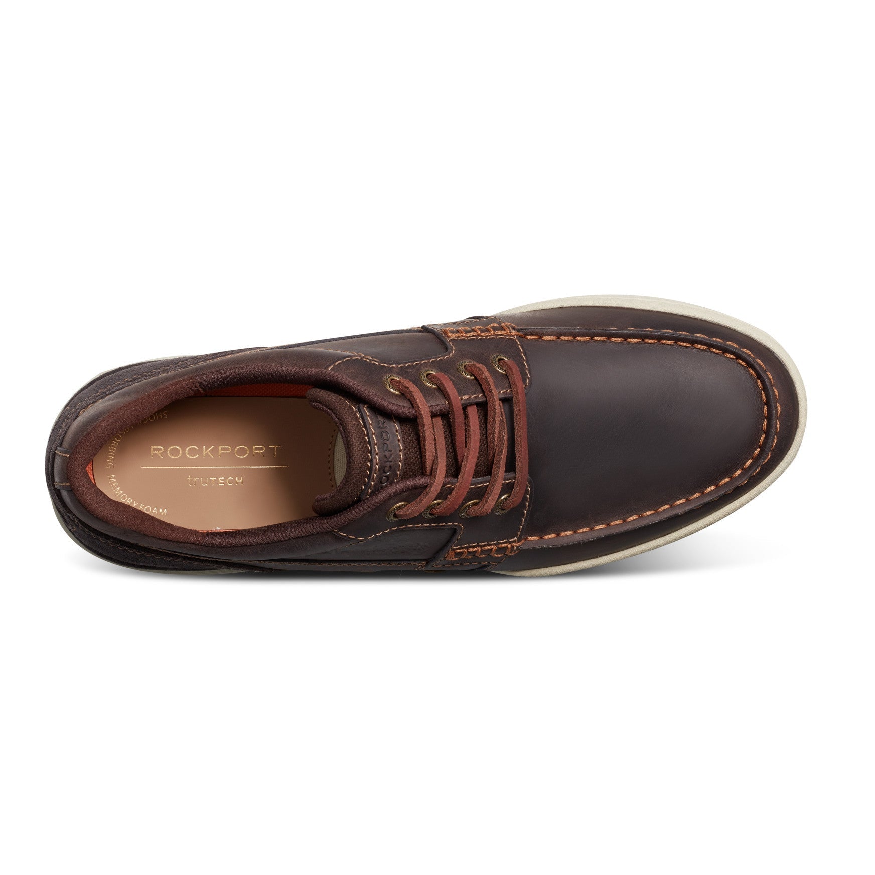 Rockport Men / Wentworth Round Toe Casual Flat Boat Shoe - Dark Brown