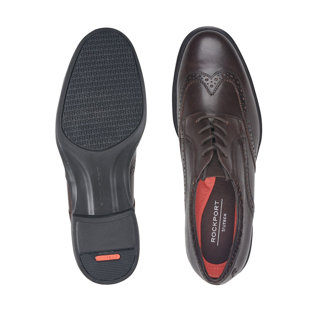 Rockport Men / Keegan Dress Wing Tip Lace-up Oxfords - Dark Brown Leather