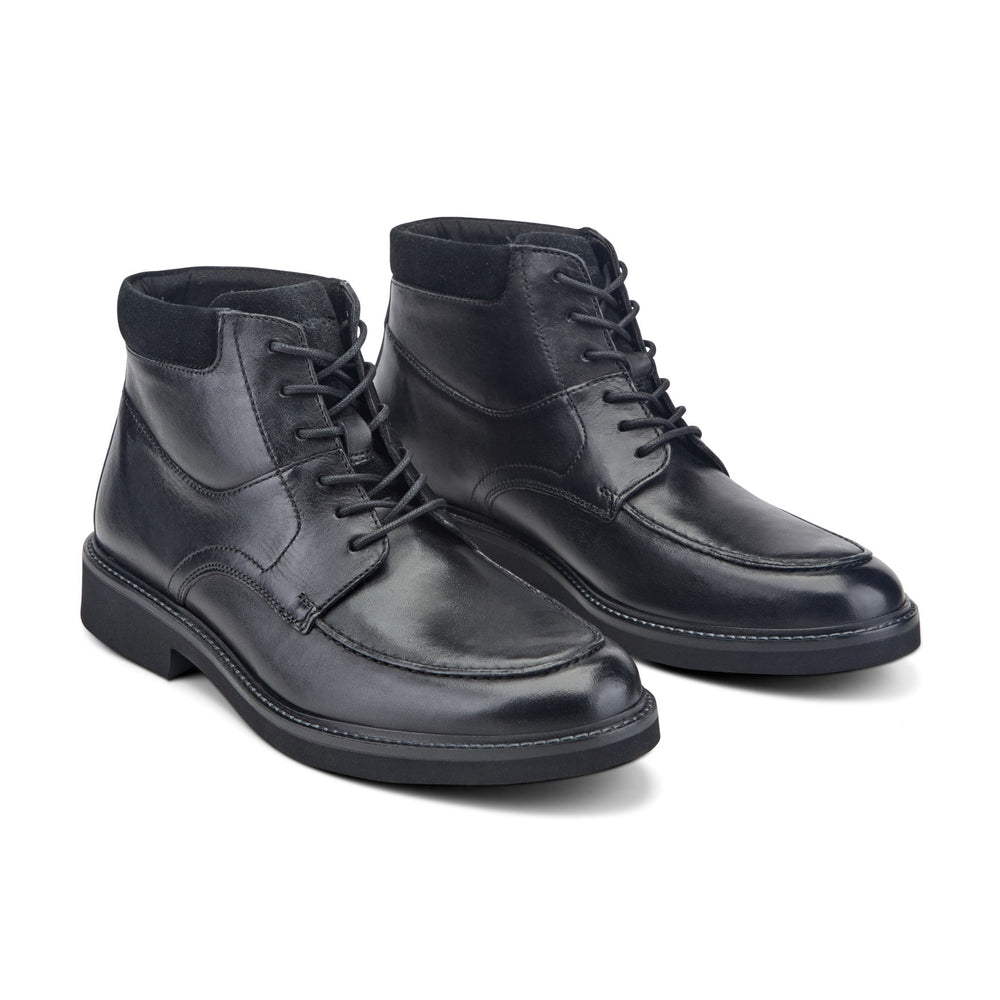 Rockport Men / Macklin Moc Toe Lace-Up Leather Boots - Black Leather