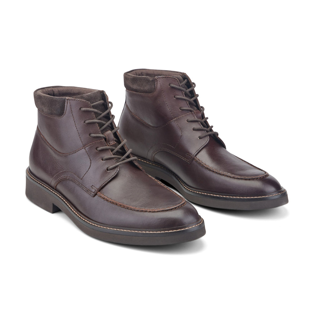 Rockport Men / Macklin Moc Toe Lace-Up Leather Boots - Dark Brown Leather