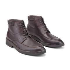 Rockport Men / Macklin Moc Toe Lace-Up Leather Boots - Dark Brown Leather