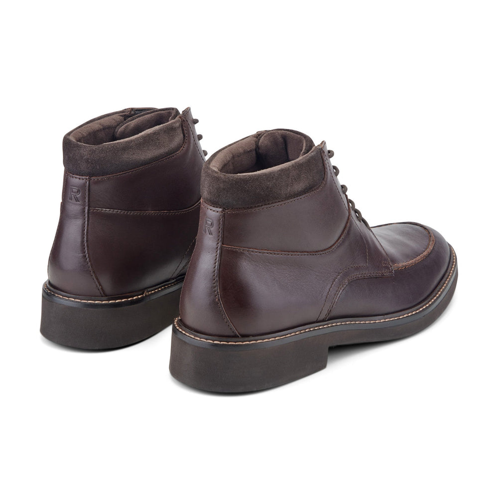 Rockport Men / Macklin Moc Toe Lace-Up Leather Boots - Dark Brown Leather