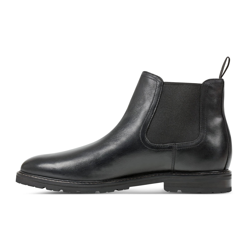 Rockport Men / Cassius Slip-on Almond Toe Boots - Black Leather