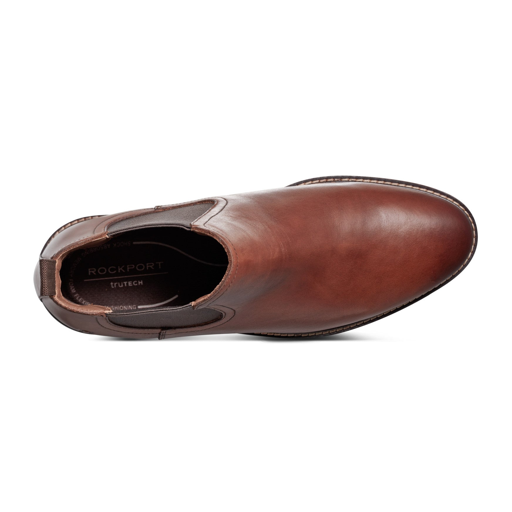 Rockport Men / Cassius Slip-on Almond Toe Boots - Dark Natural Leather