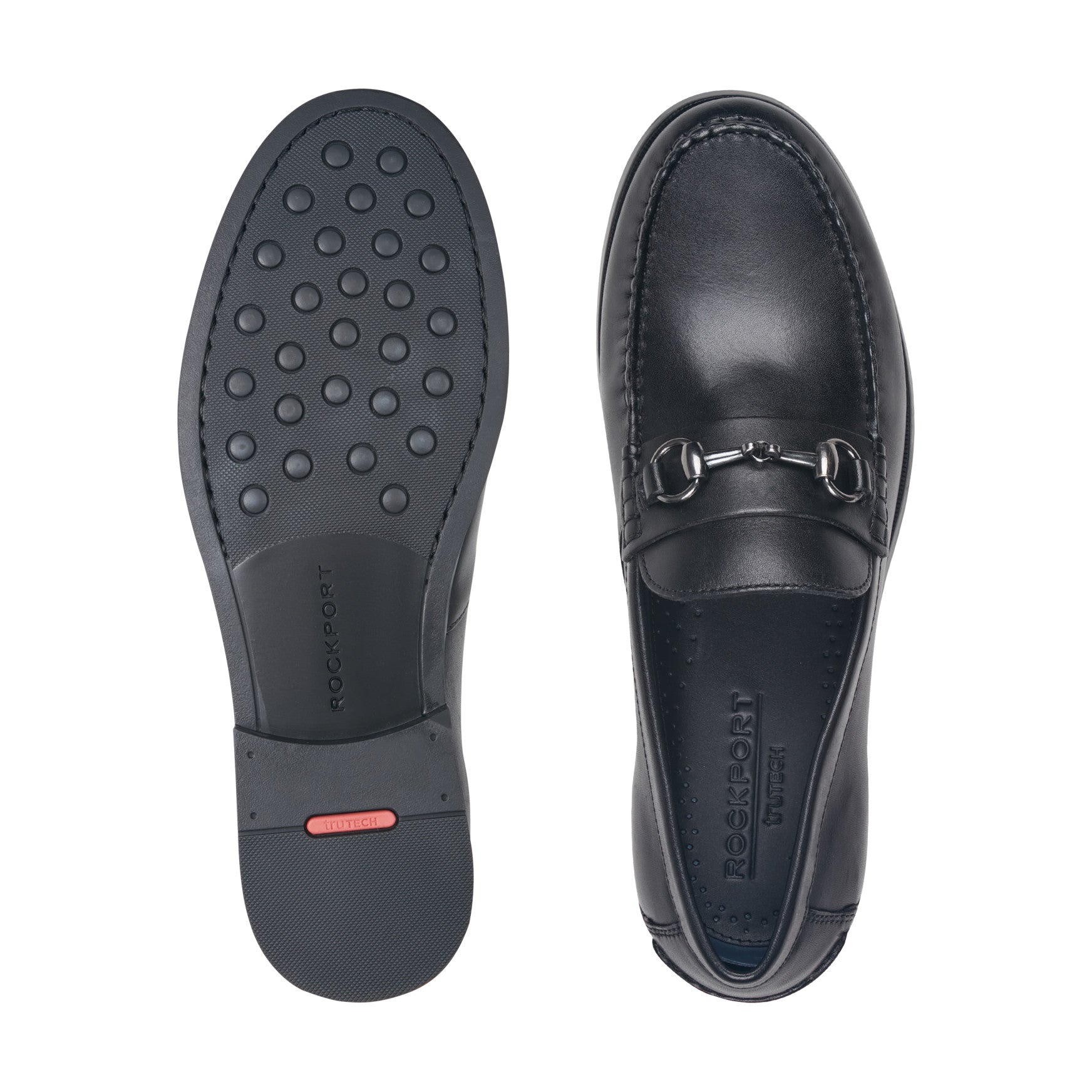 Rockport Men / Whit Classic Bit Loafers - Black Polished Leather