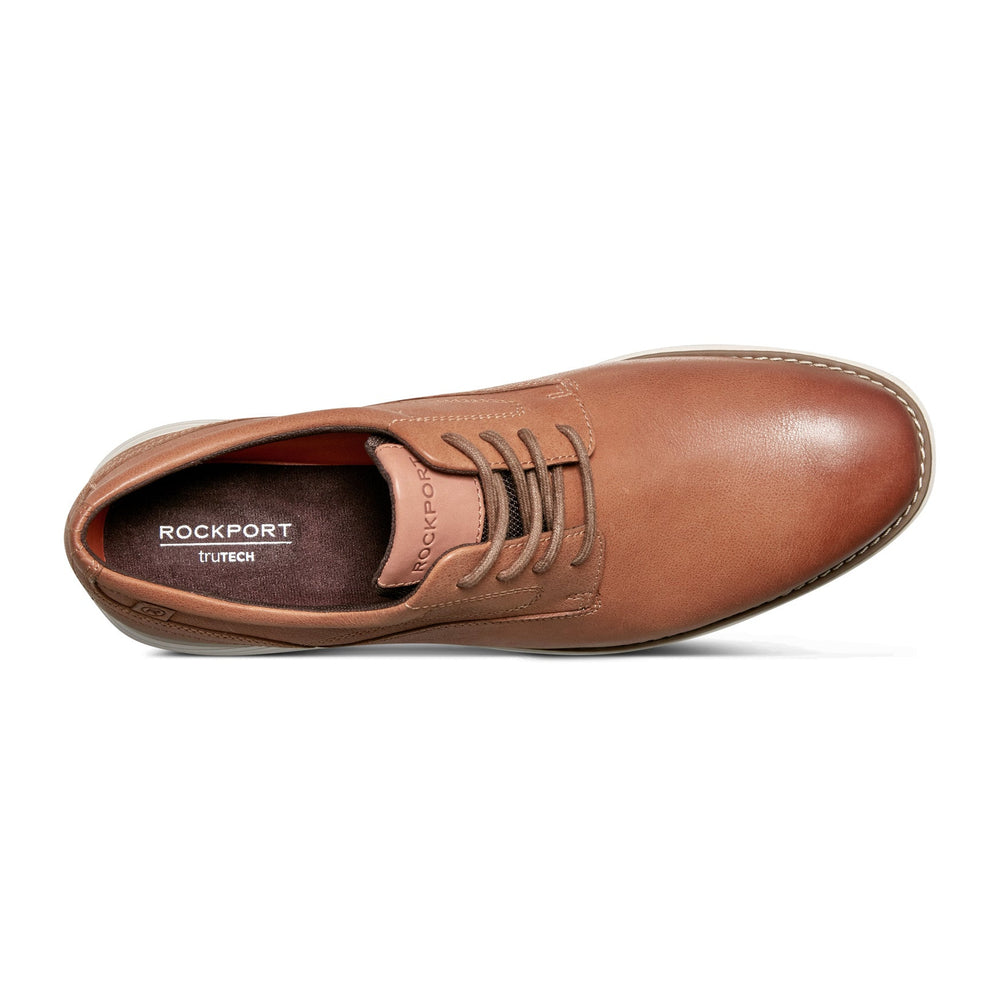 Rockport Men / Garett Plain Toe Oxford - Light Natural Leather