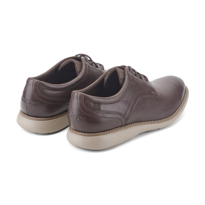 Rockport Men / Garett Plain Toe Oxford - Dark Brown Leather