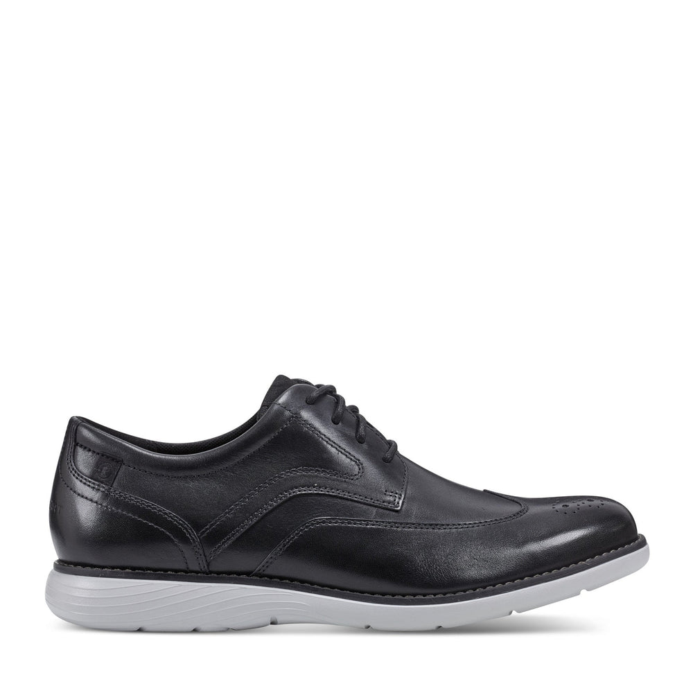 Rockport Men / Garett Wing Tip Oxford - Black Vapor Leather