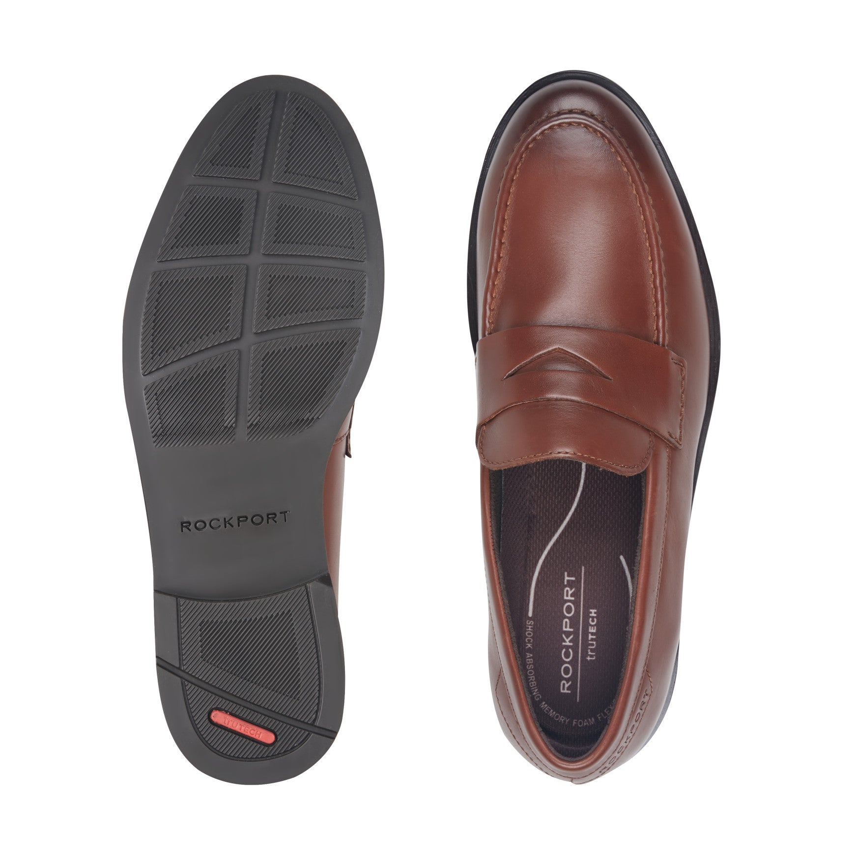 Rockport Men / Sutton Penny Loafers - Dark Natural Leather