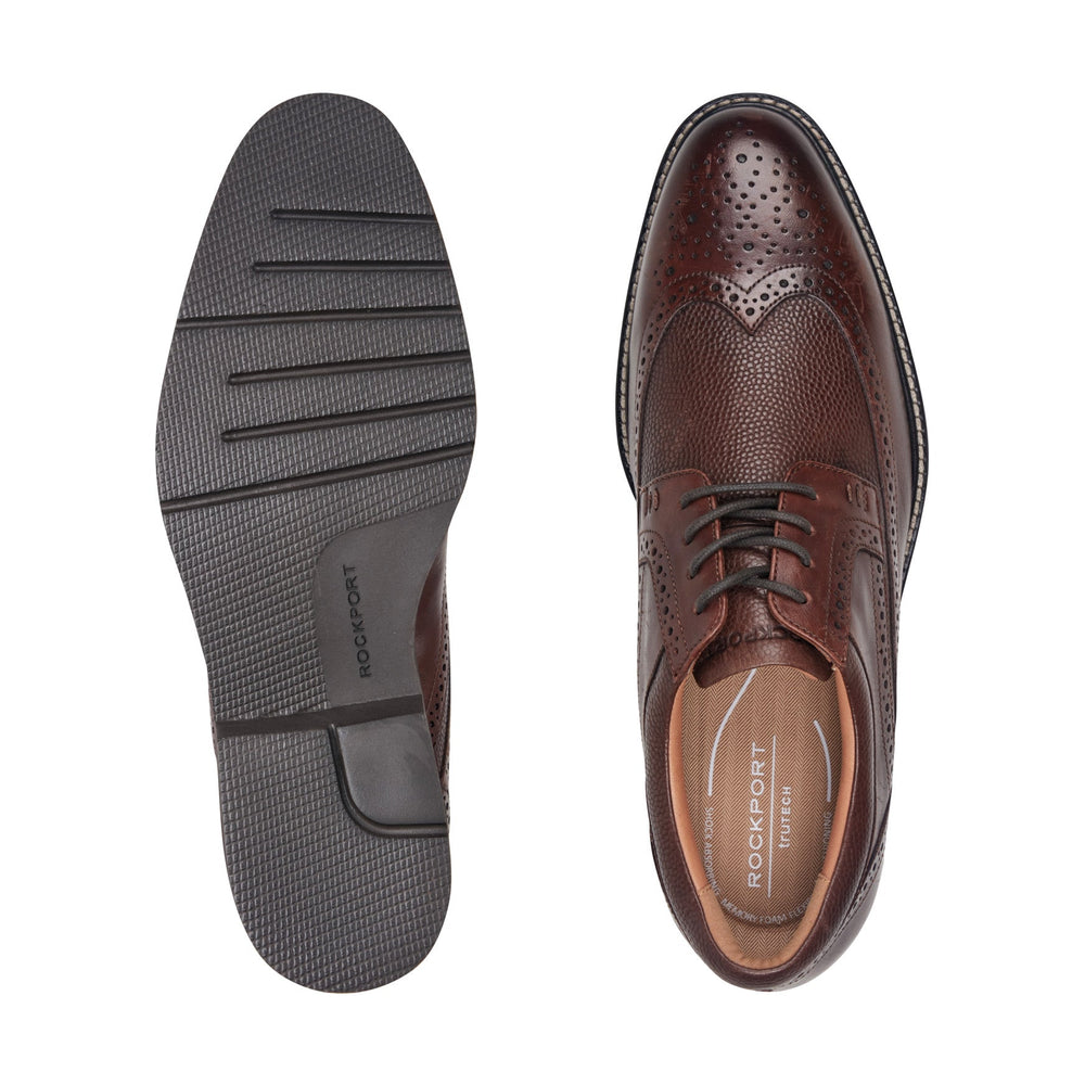 Rockport Men / Fallo Dress Lace-up Almond Toe Oxfords - Dark Brown Leather
