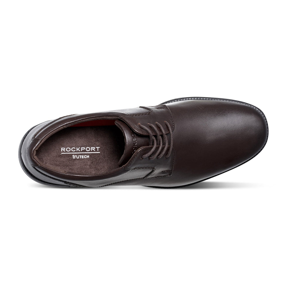 Rockport Men / Charles Road Plain Toe Oxford - Dark Brown Leather