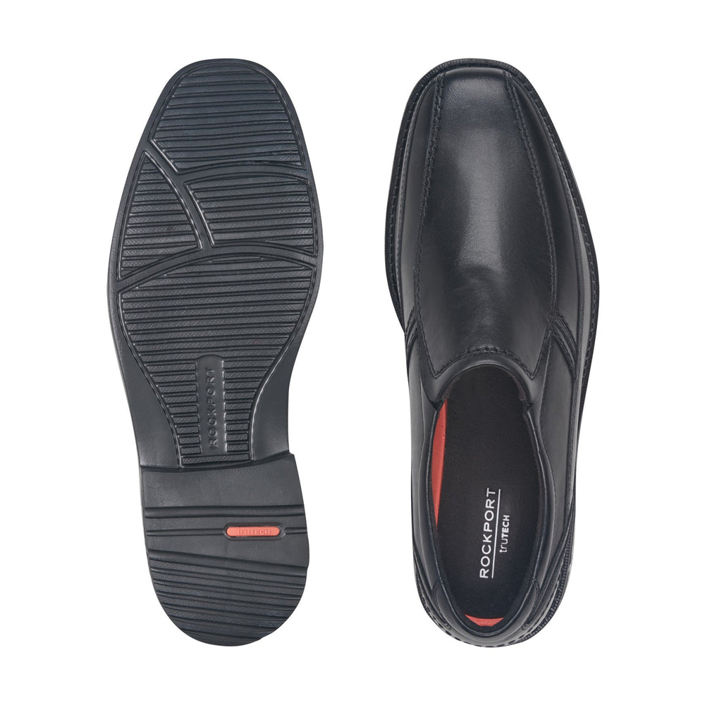 Rockport Men / Style Leader 2 Bike Toe Slip-On - Black Leather