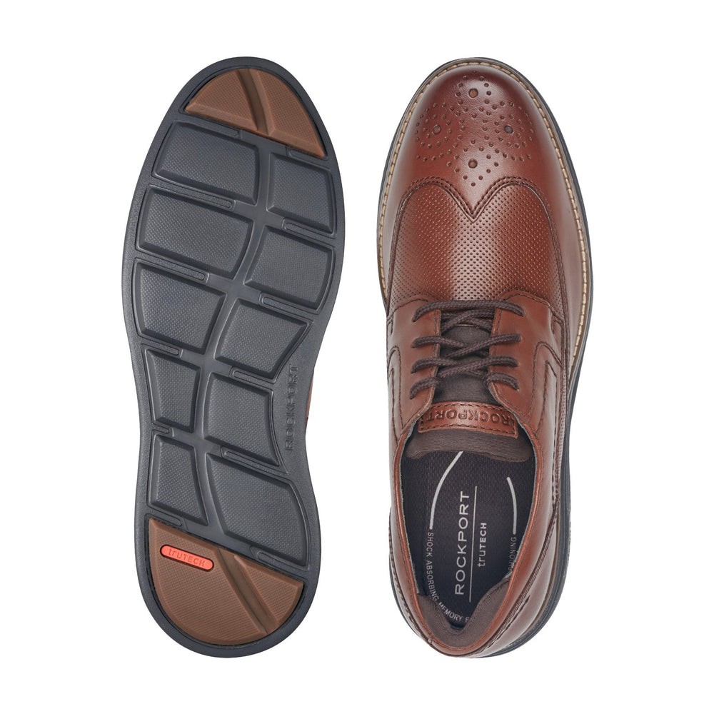 Rockport Men / Coltin Casual Lace-up Round Toe Shoes - Dark Natural Leather