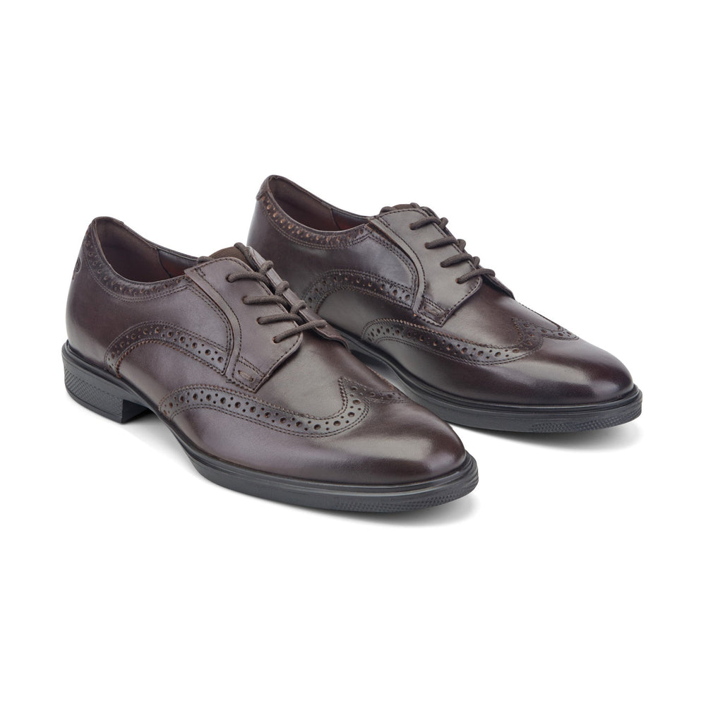 Rockport Men / Keegan Dress Wing Tip Lace-up Oxfords - Dark Brown Leather