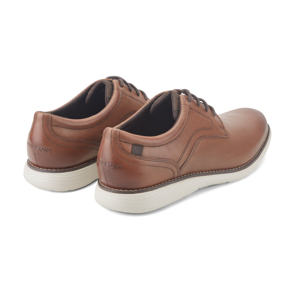 Rockport Men / Garett Plain Toe Oxford - Cognac Leather