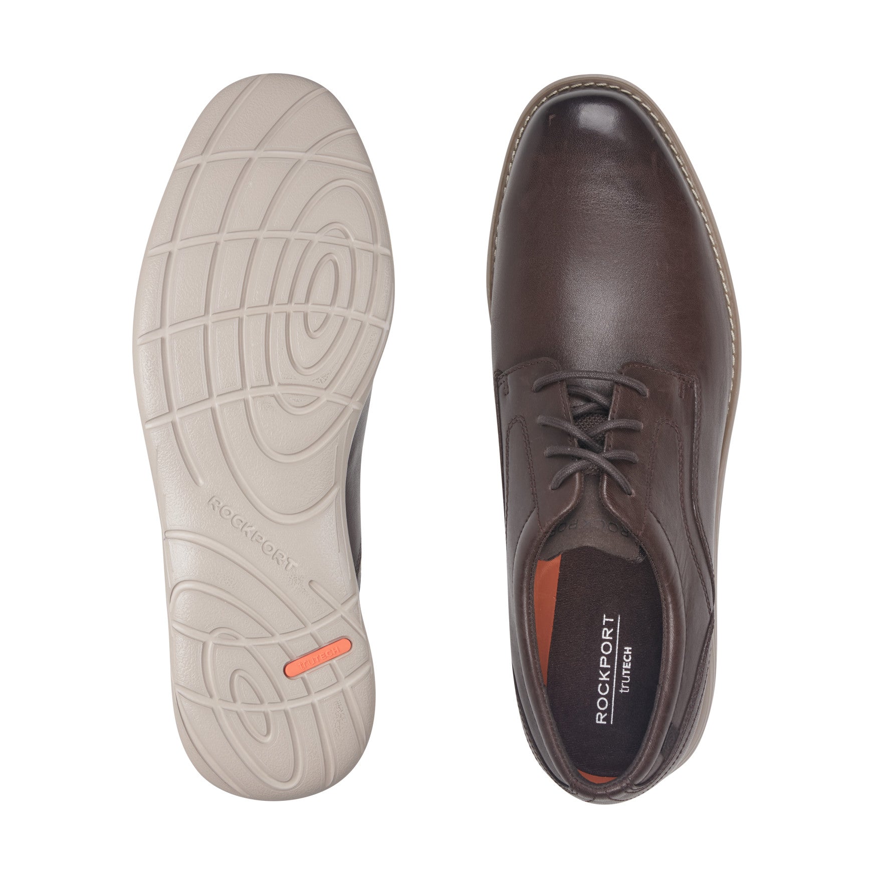 Rockport Men / Garett Plain Toe Oxford - Dark Brown Leather