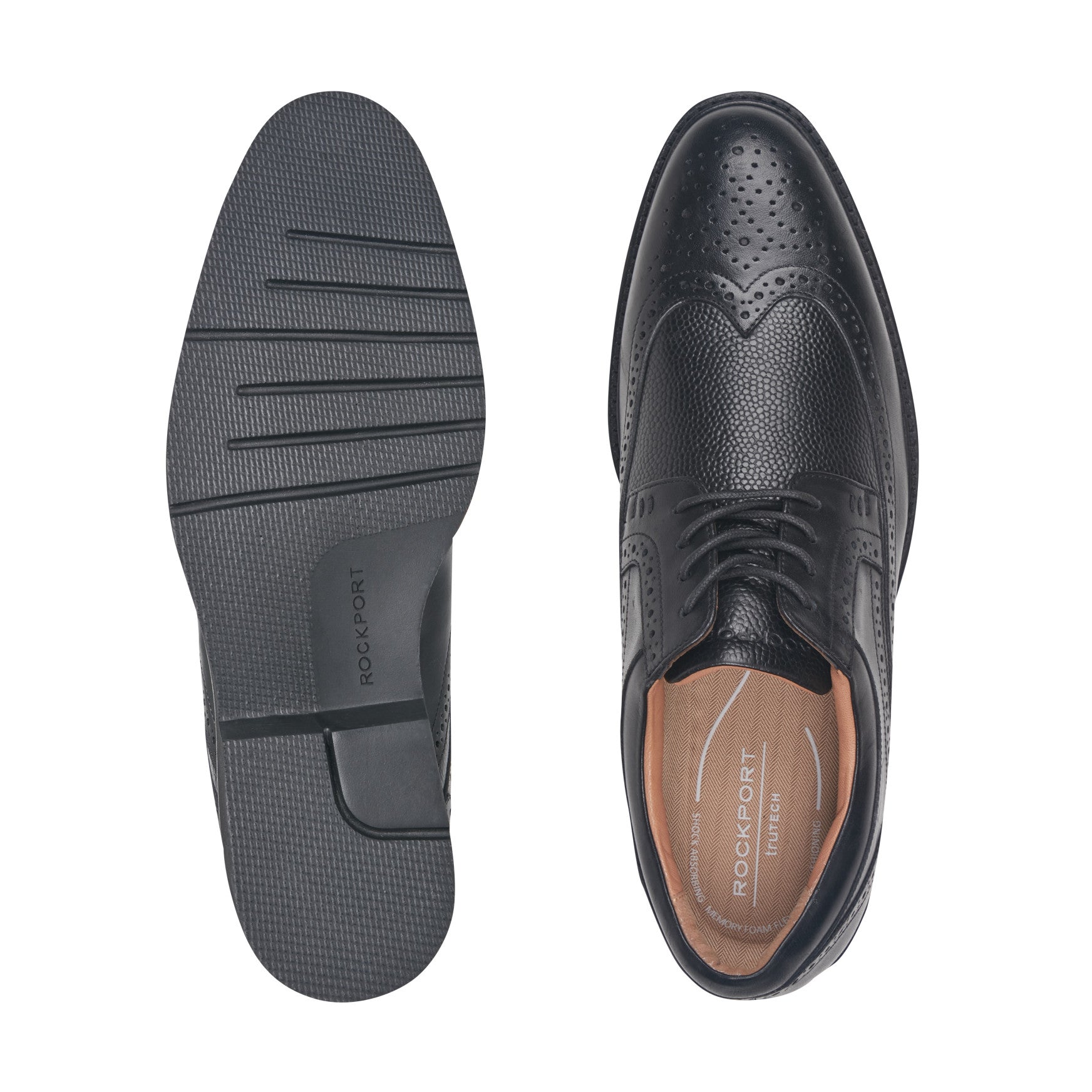 Rockport Men / Fallo Dress Lace-up Almond Toe Oxfords - Black Leather