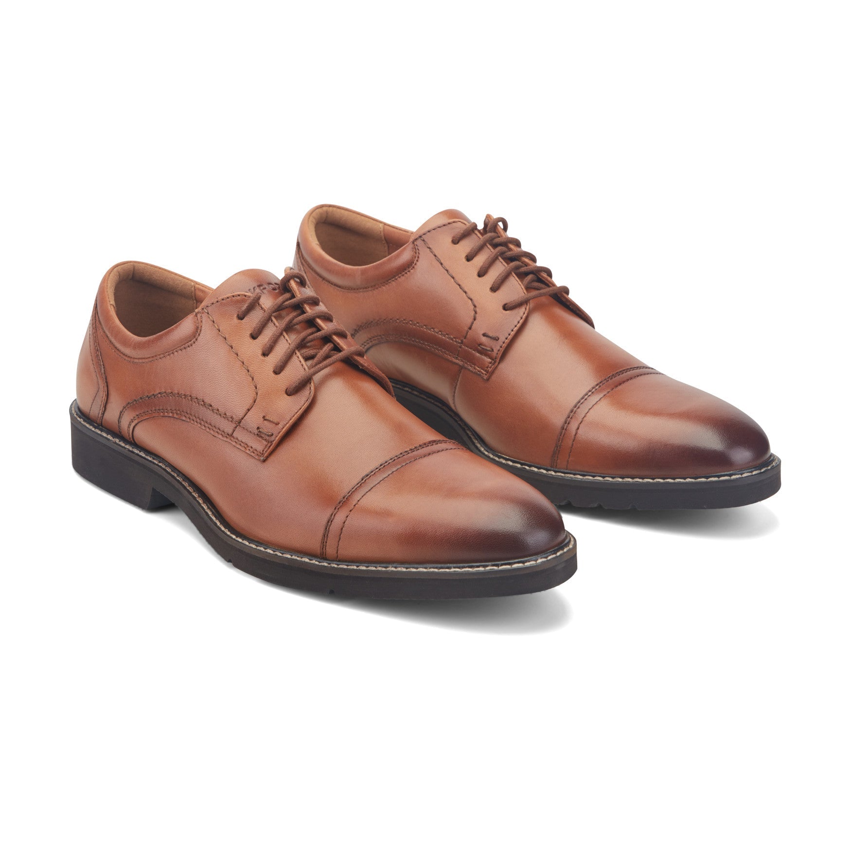 Rockport Men / Findlay Dress Lace-up Almond Toe Oxfords - Medium Natural Leather