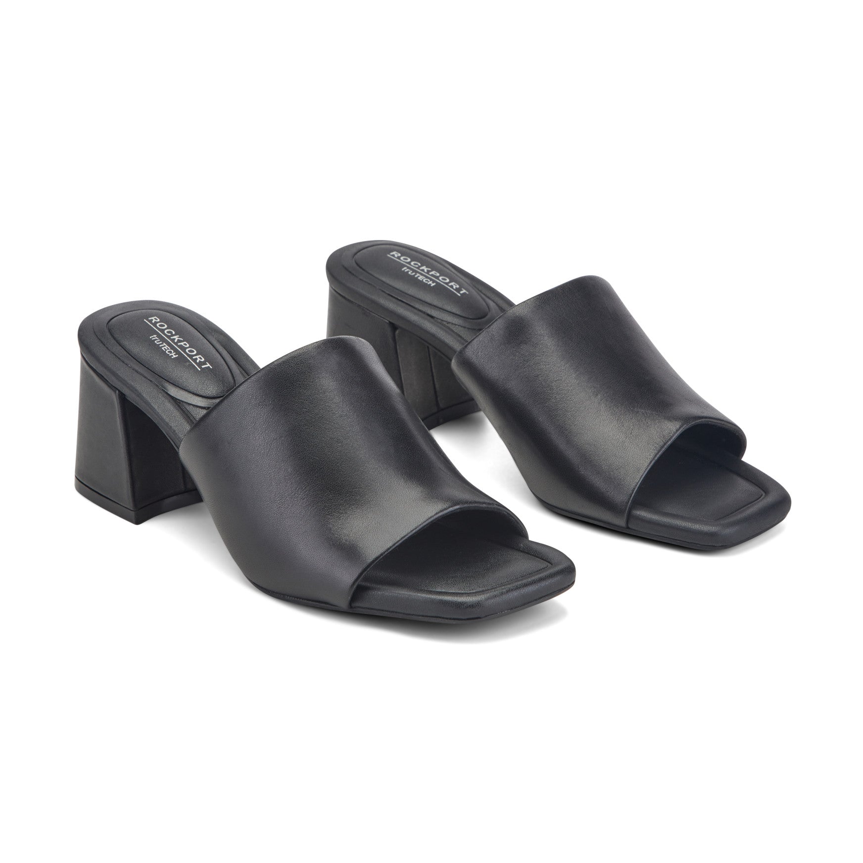 Rockport Women / Gracyn Slip-On Sandals - Black Leather
