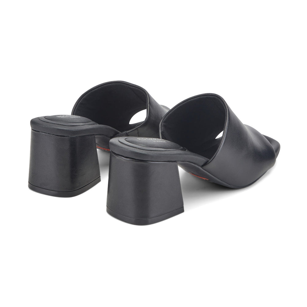 Rockport Women / Gracyn Slip-On Sandals - Black Leather