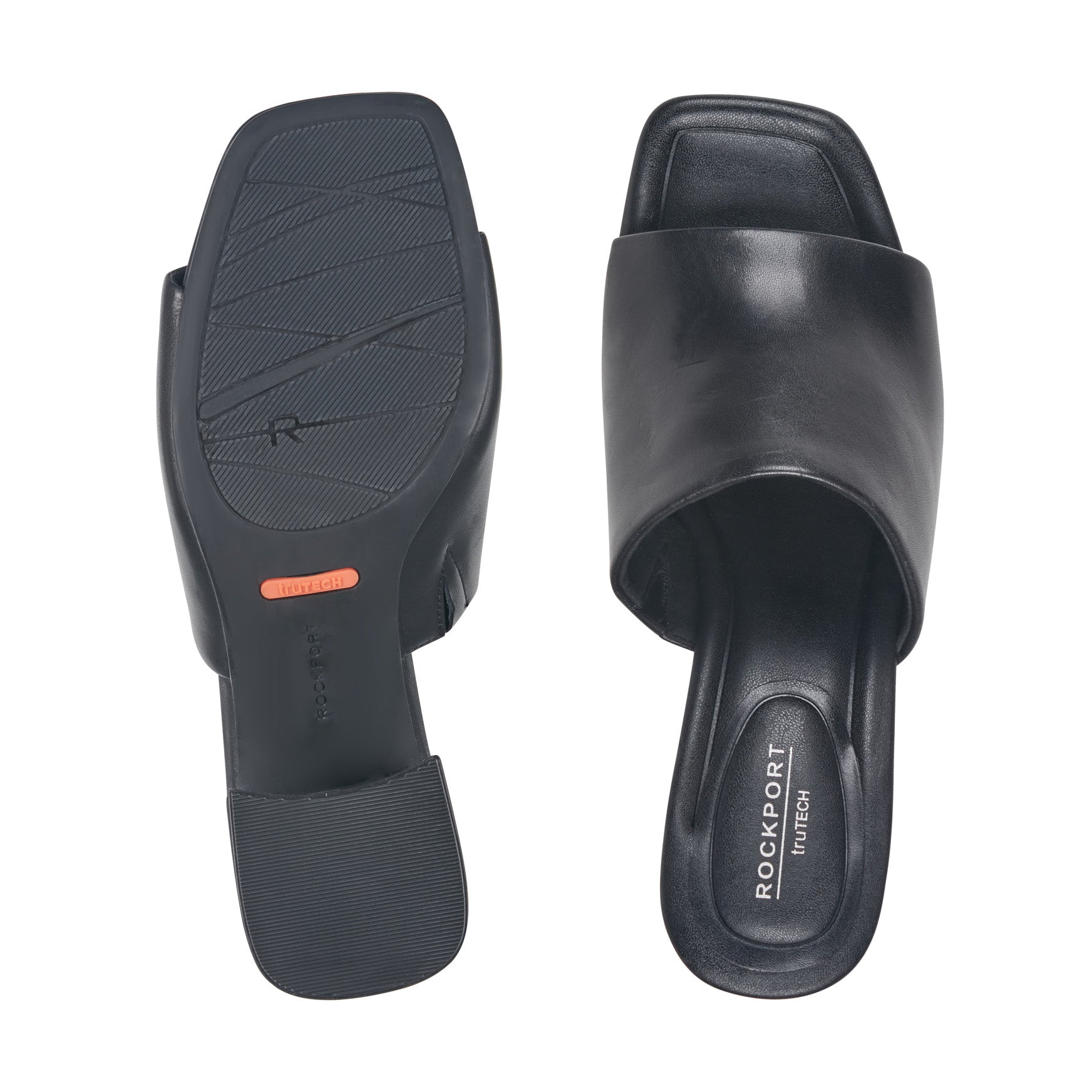 Rockport Women / Gracyn Slip-On Sandals - Black Leather