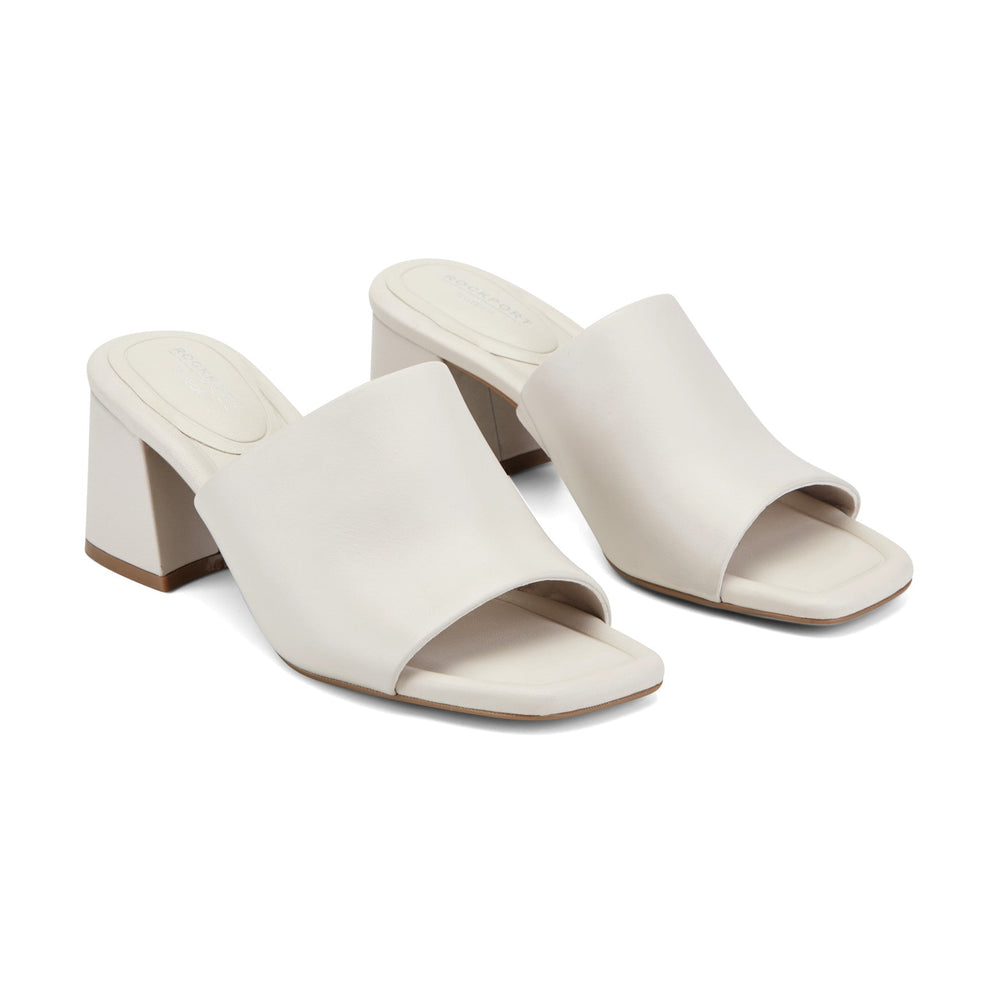 Rockport Women / Gracyn Slip-On Sandals - Ivory Leather