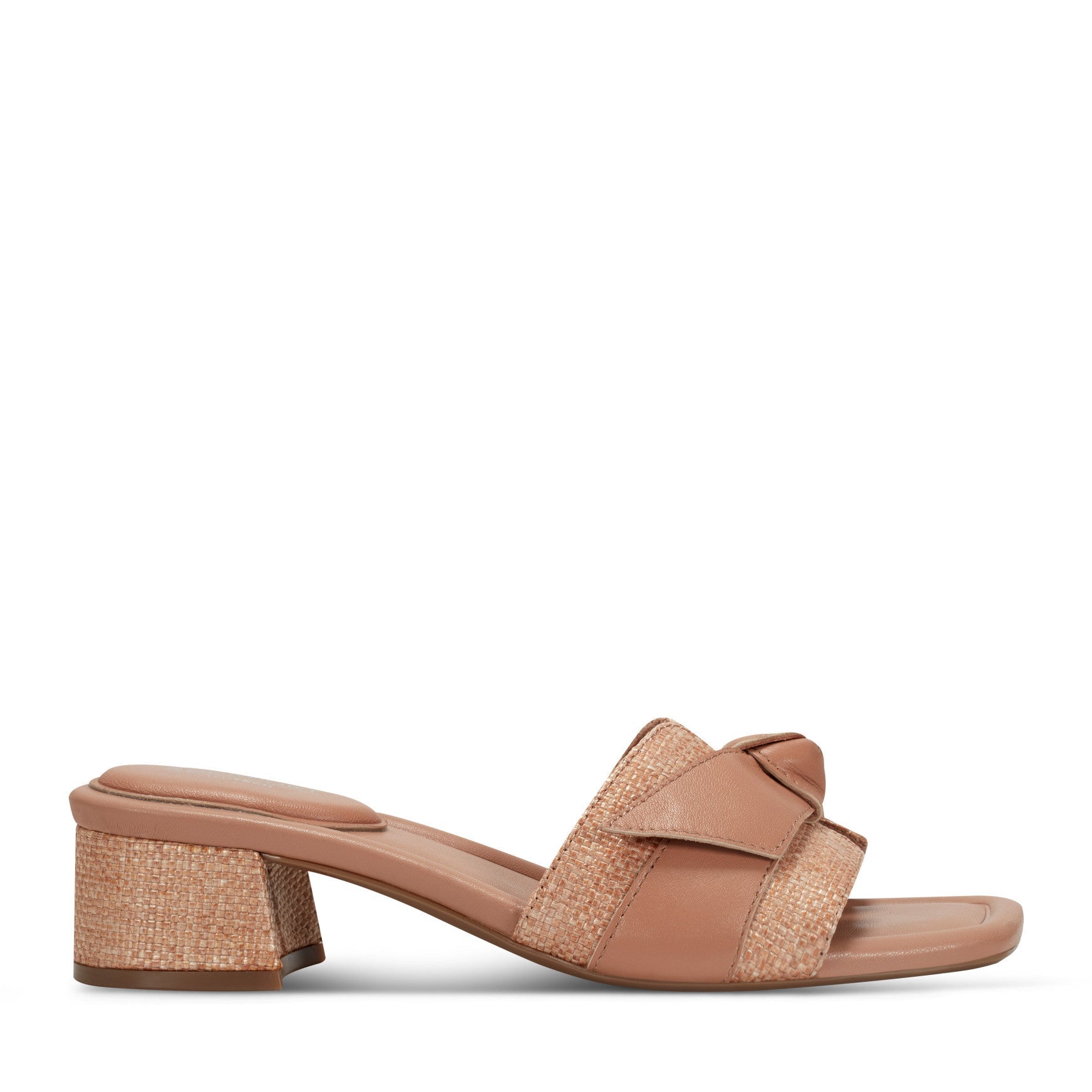 Rockport Women / Carsie Block Heel Square Toe Slip-on Sandals - Medium Natural
