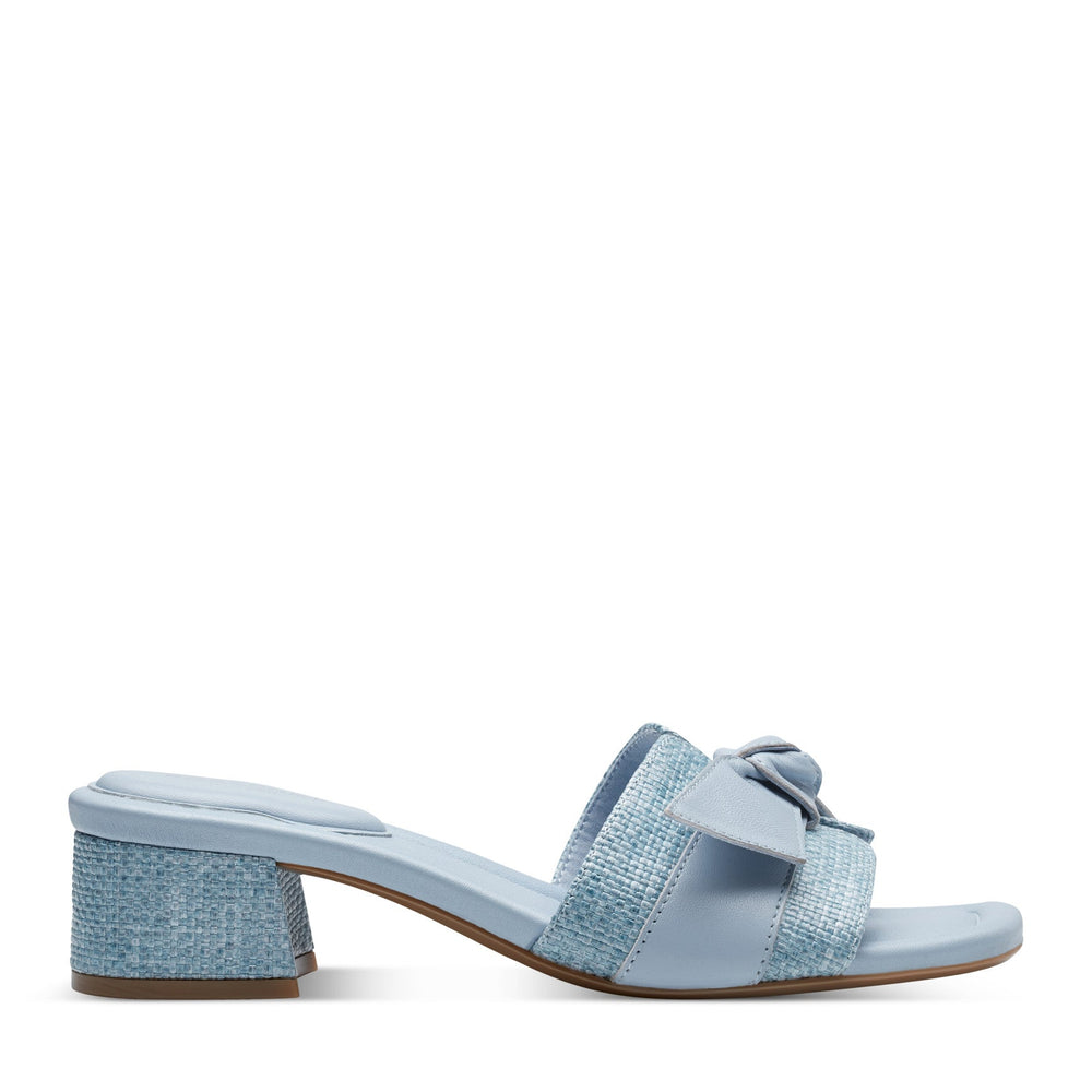 Rockport Women / Carsie Block Heel Square Toe Slip-on Sandals - Light Blue