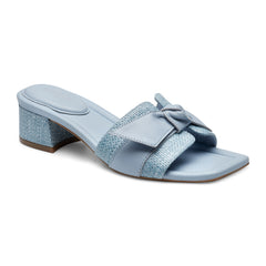 Rockport Women / Carsie Block Heel Square Toe Slip-on Sandals - Light Blue