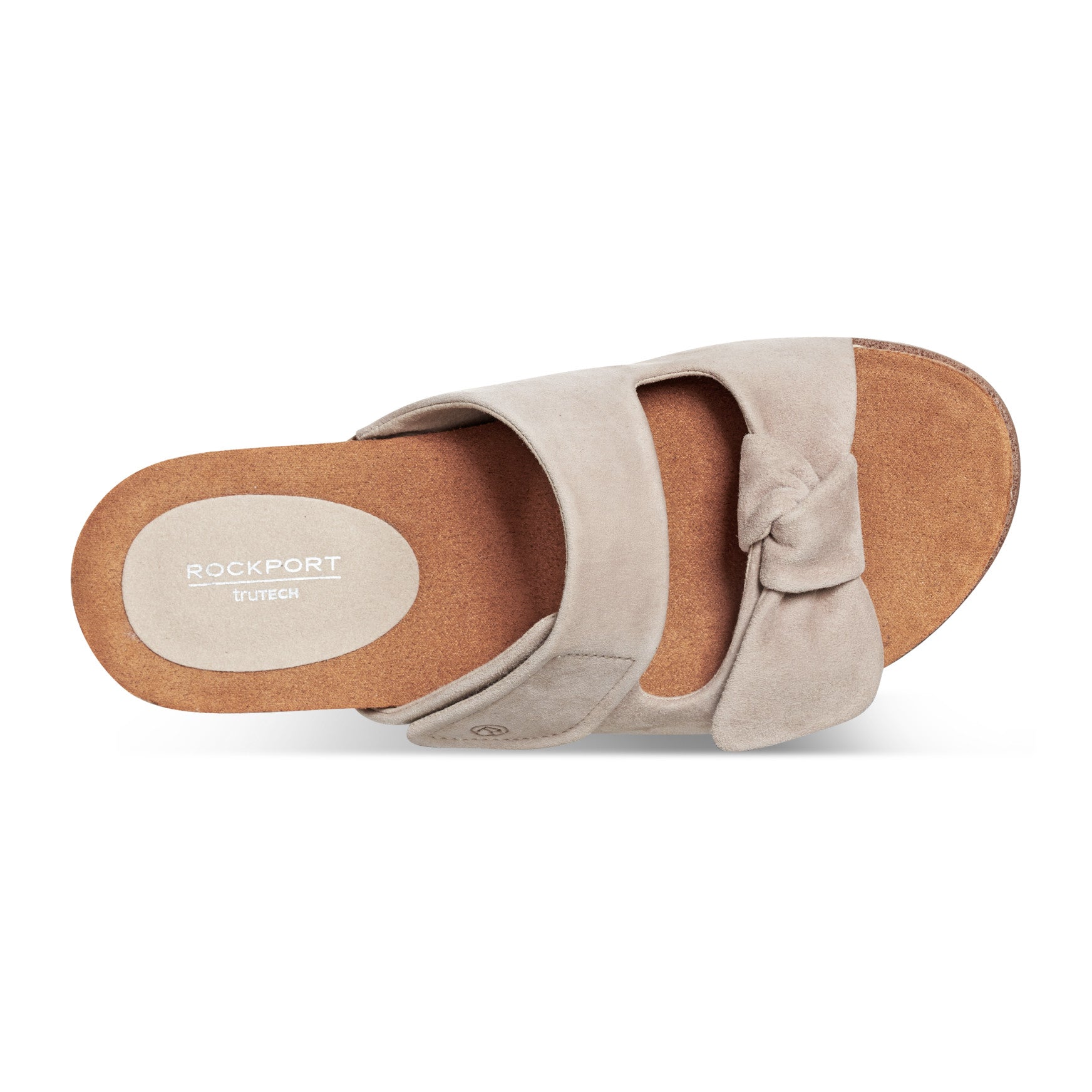 Rockport Women / Zova Slip-on Open Toe Flat Casual Sandals - Taupe Suede