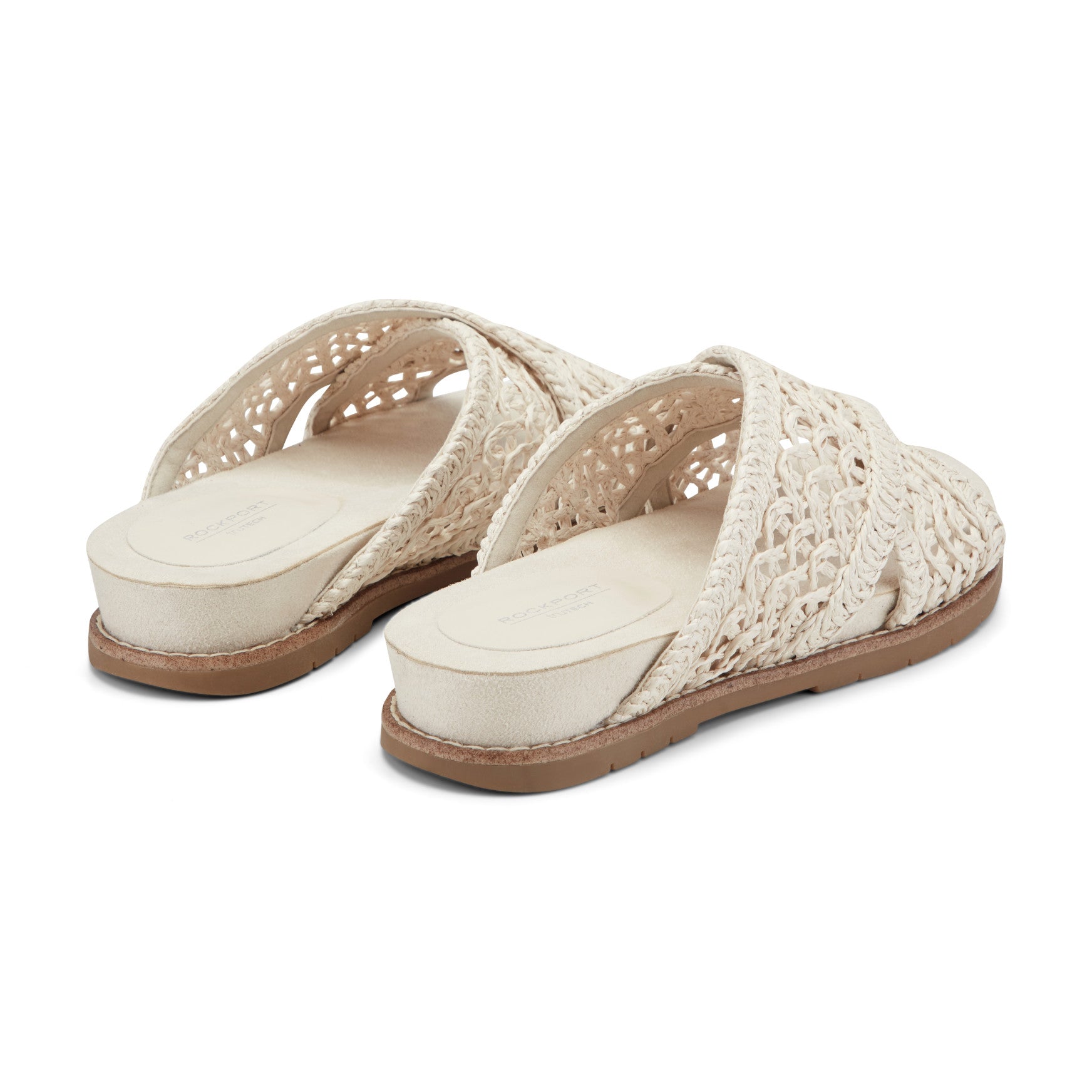 Rockport Women / Zora Open Toe Slip-on Flat Casual Sandals - Ivory