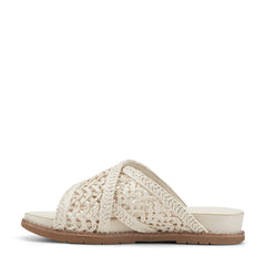 Rockport Women / Zora Open Toe Slip-on Flat Casual Sandals - Ivory