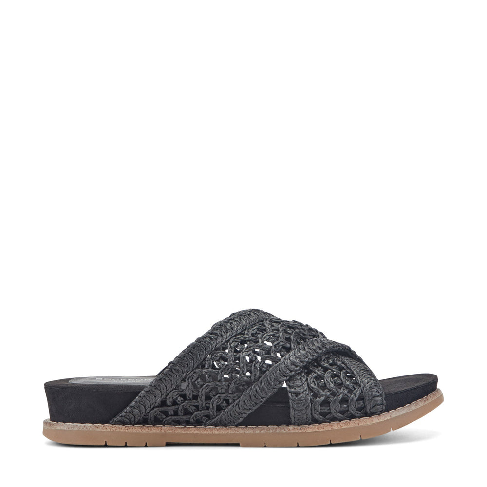 Rockport Women / Zora Open Toe Slip-on Flat Casual Sandals - Black