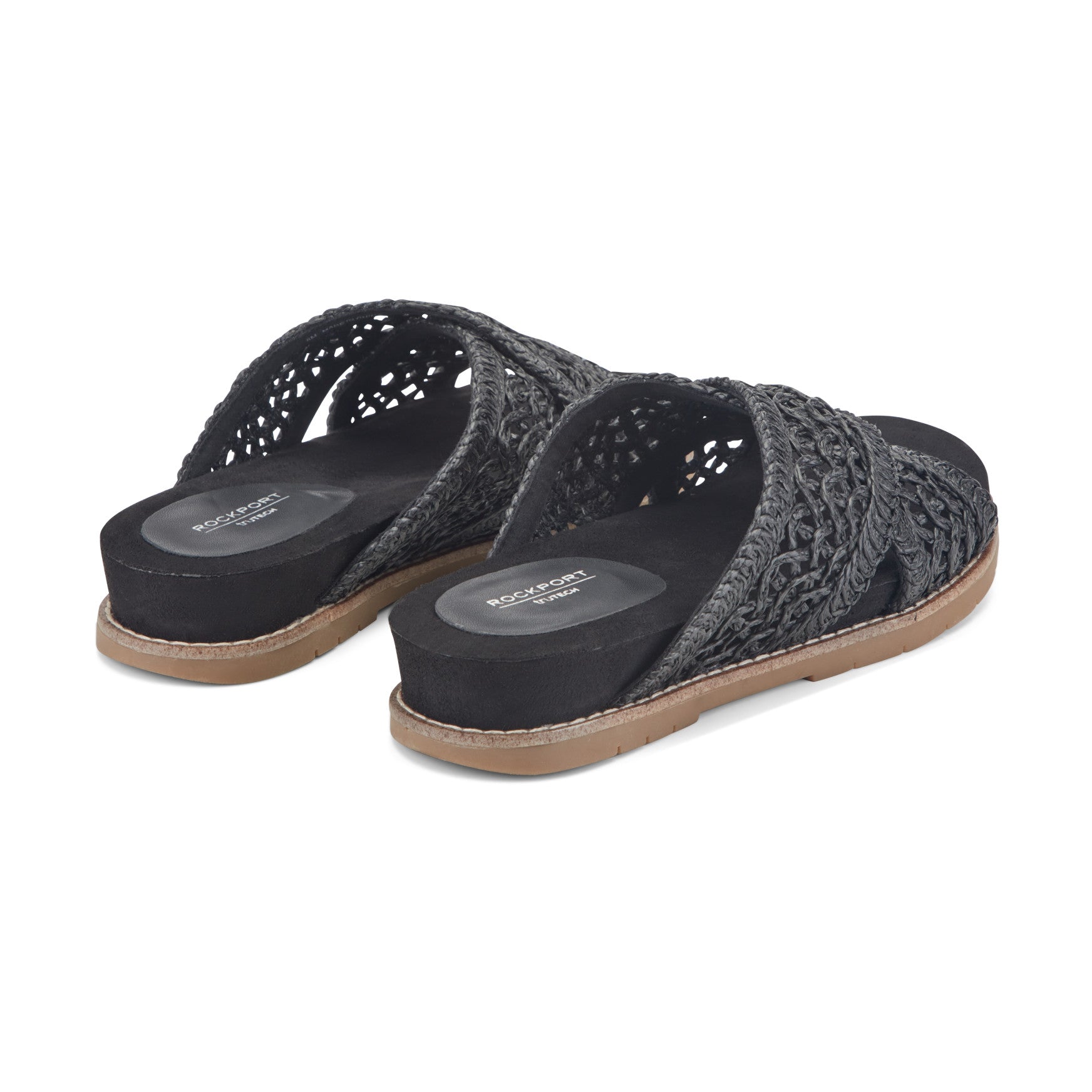 Rockport Women / Zora Open Toe Slip-on Flat Casual Sandals - Black