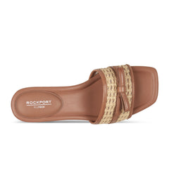 Rockport Women / Clarice Slip-On Sandals - Light Natural Leather