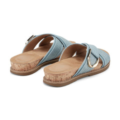 Rockport Women / Zemira Slip-on Casual Sandals - Light Blue Raffia