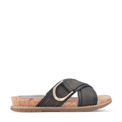 Rockport Women / Zemira Slip-on Casual Sandals - Black Raffia