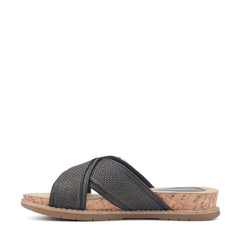 Rockport Women / Zemira Slip-on Casual Sandals - Black Raffia