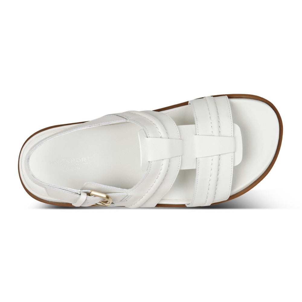 Rockport Women / Laina Slingback Fisherman Sandals - White Leather