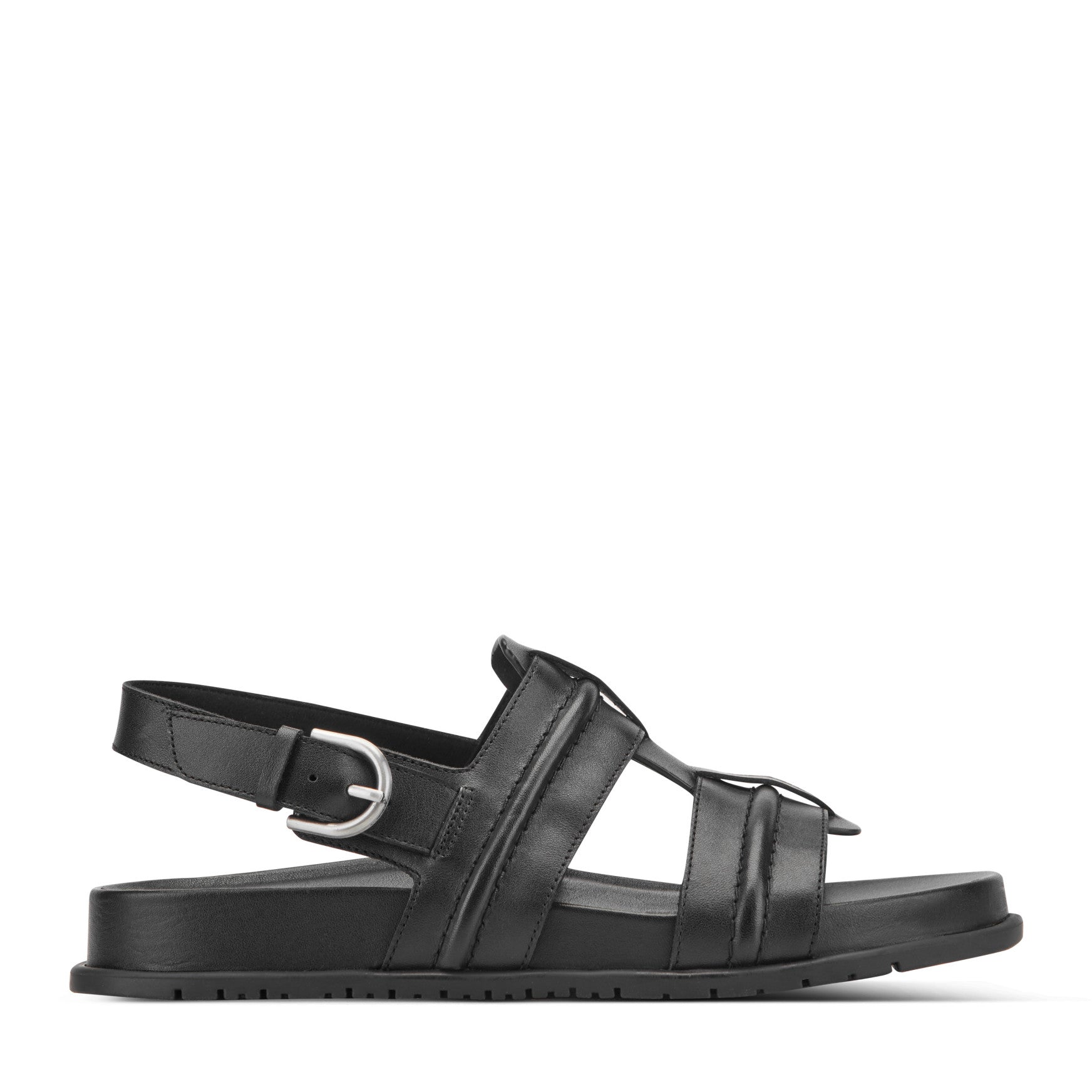 Rockport Women / Laina Slingback Fisherman Sandals - Black Leather