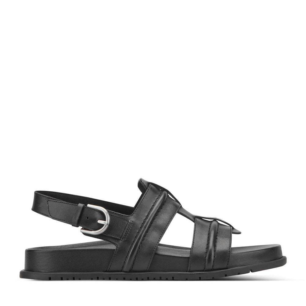 Rockport Women / Laina Slingback Fisherman Sandals - Black Leather