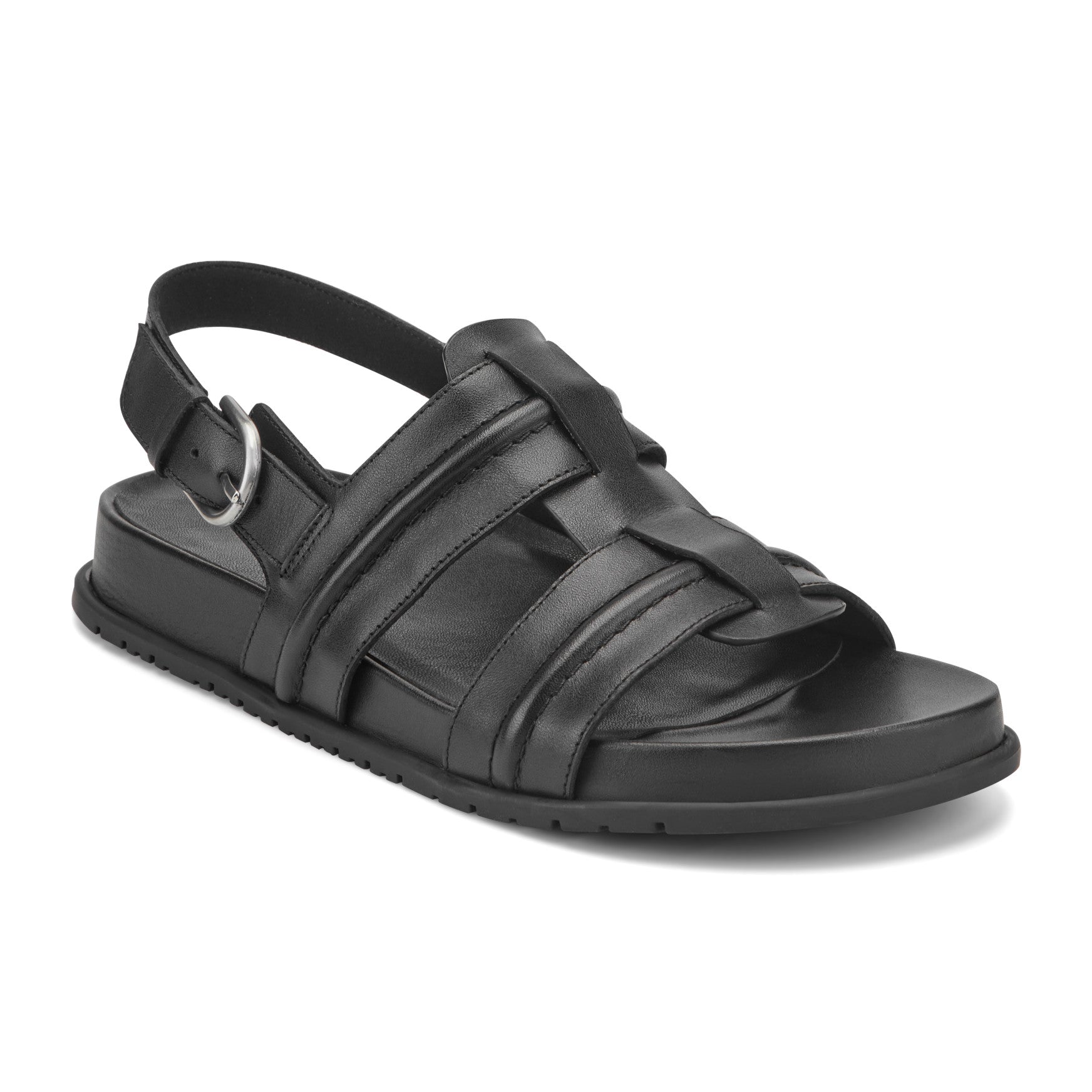 Rockport Women / Laina Slingback Fisherman Sandals - Black Leather