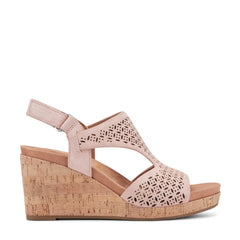 Rockport Women / Bristol Casual Wedge Sandals - Light Pink Suede