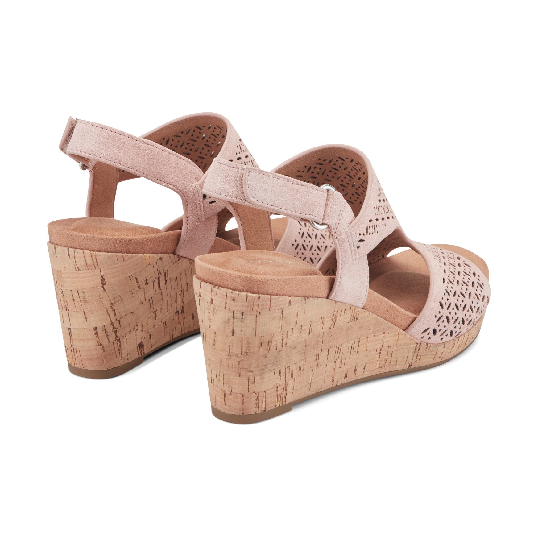 Rockport Women / Bristol Casual Wedge Sandals - Light Pink Suede