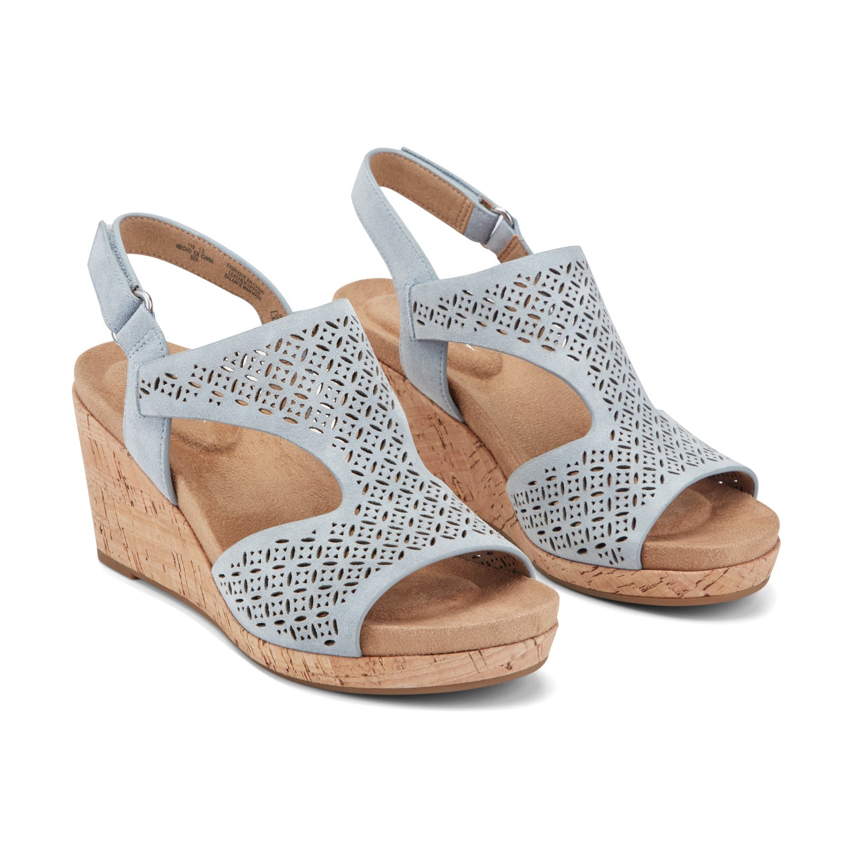 Rockport Women / Bristol Casual Wedge Sandals - Light Blue Suede