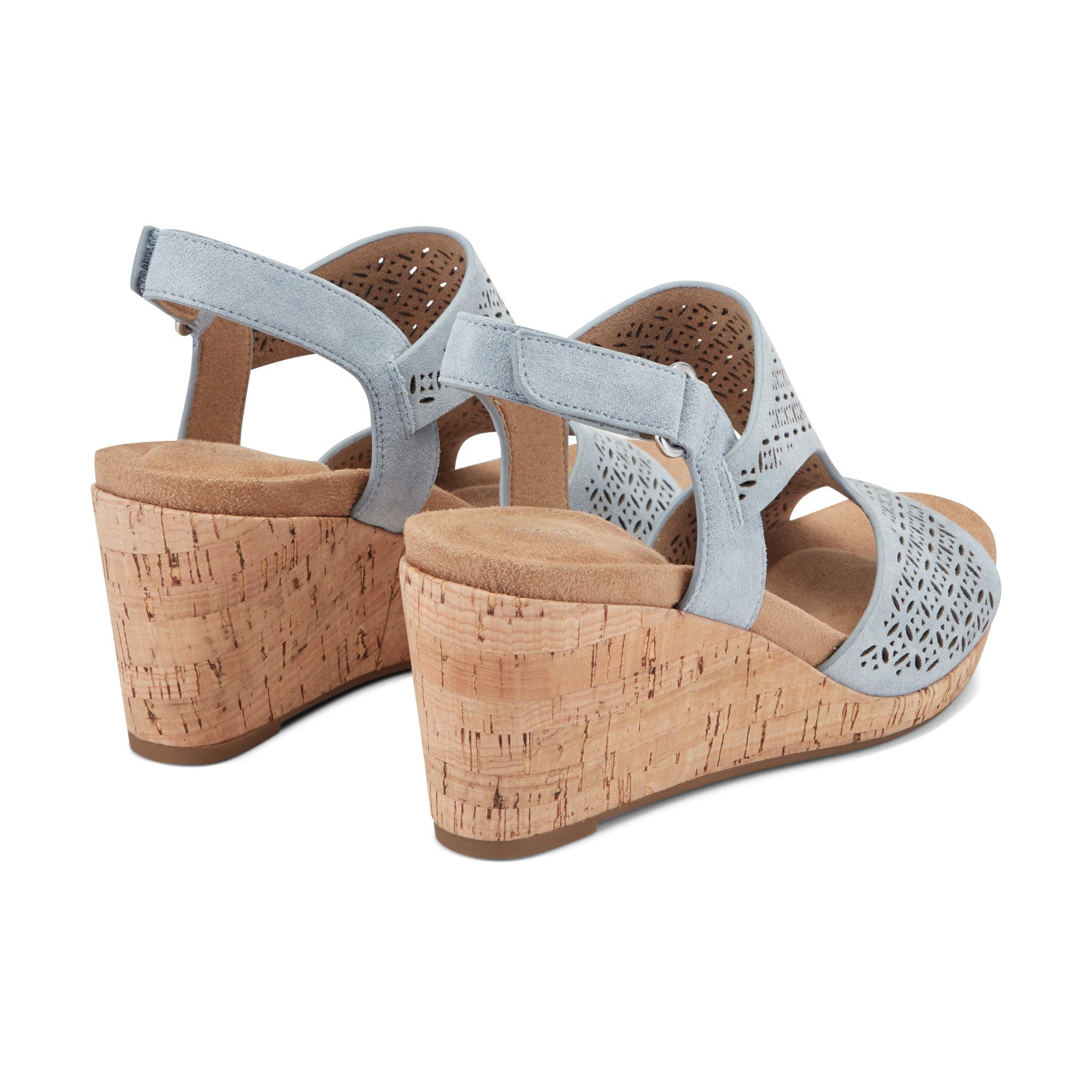 Rockport Women / Bristol Casual Wedge Sandals - Light Blue Suede