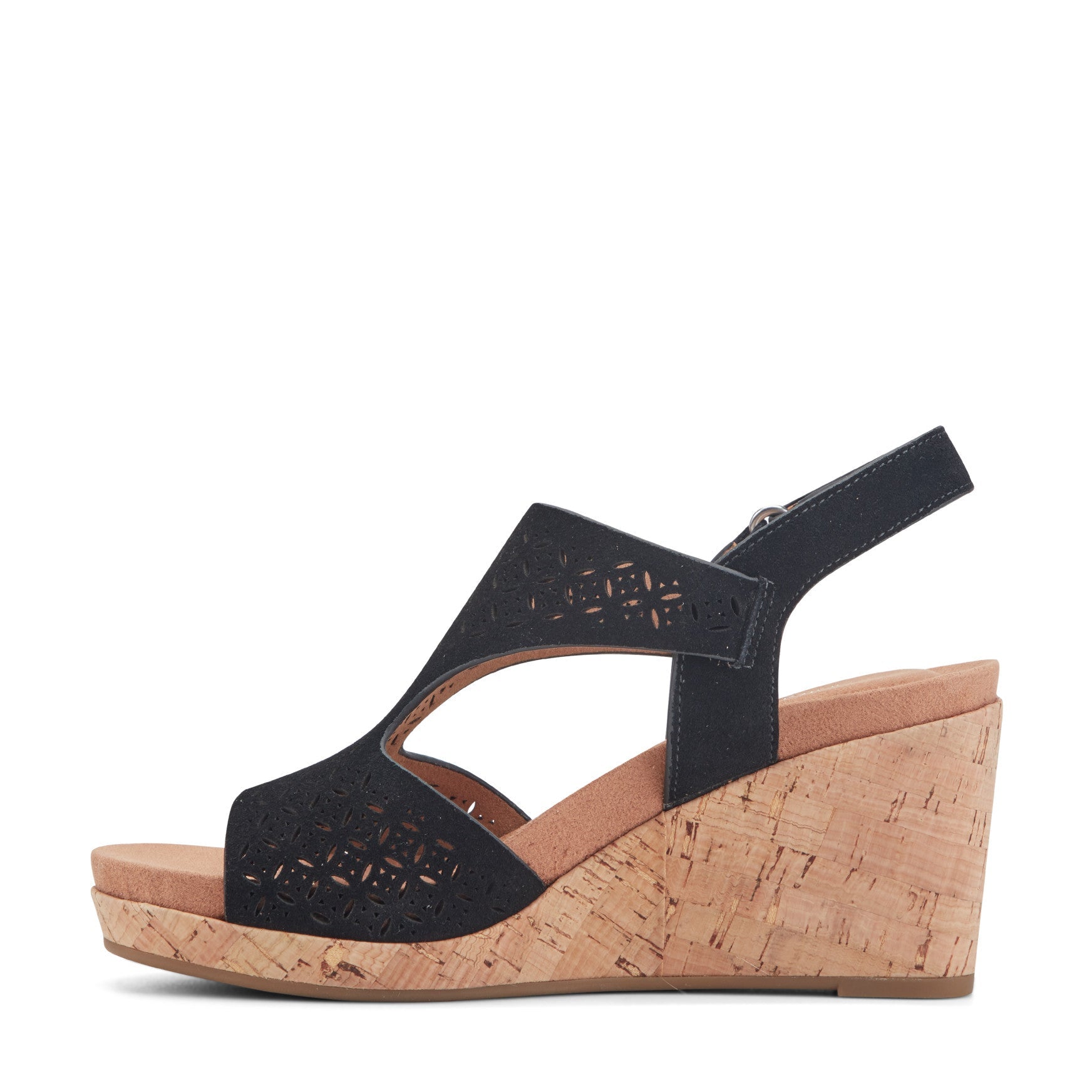 Rockport Women / Bristol Casual Wedge Sandals - Black Suede